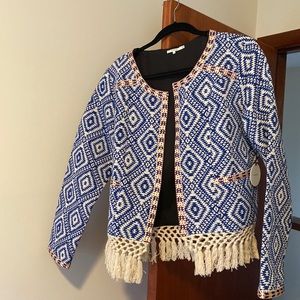 Pattern fringe Jacket XL